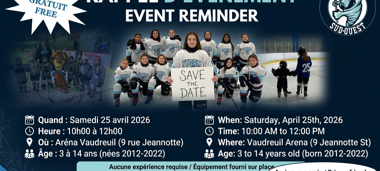 ⚡ RAPPEL - PORTE OUVERTE - HOCKEY FÉMININ STORM ⚡